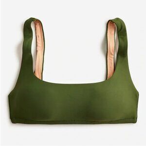 NWT J. Crew Square-neck Green Bikini Top